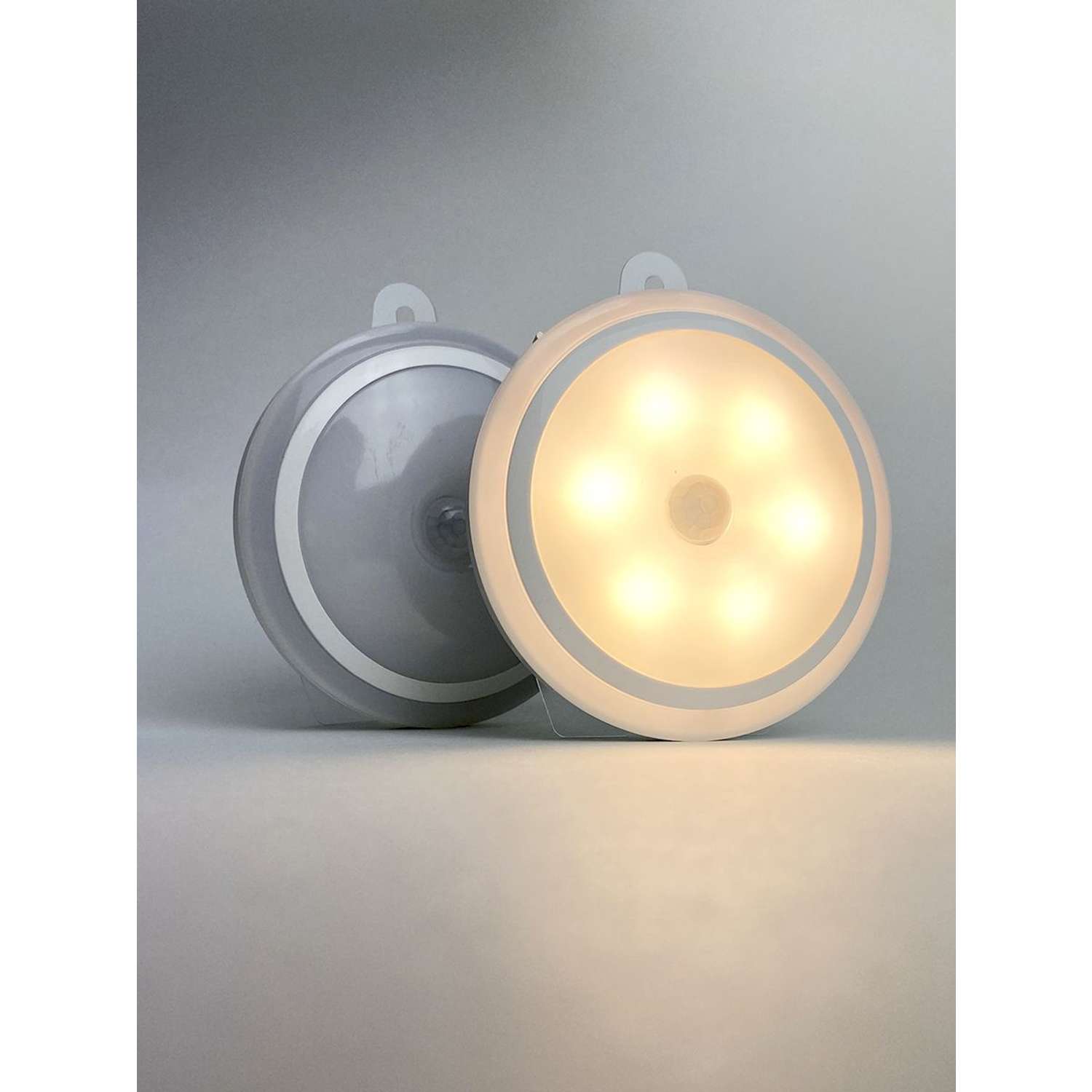 Умный светодиодный светильник ГЕЛЕОС LED подсветка круг для шкафов R9 0.5Вт/3.7V 600mAh MicroUSB D80мм с датчиком - фото 1