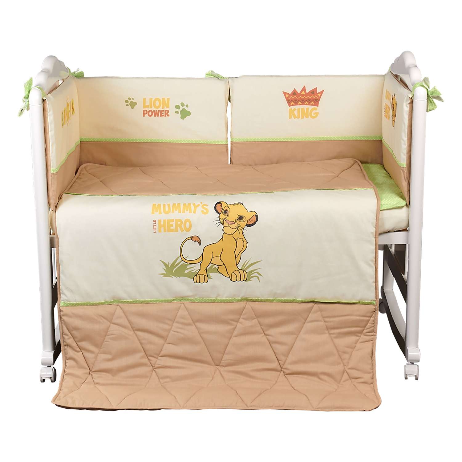 Комплект в кроватку Polini kids Disney baby Король Лев 5 предметов Макиато - фото 3