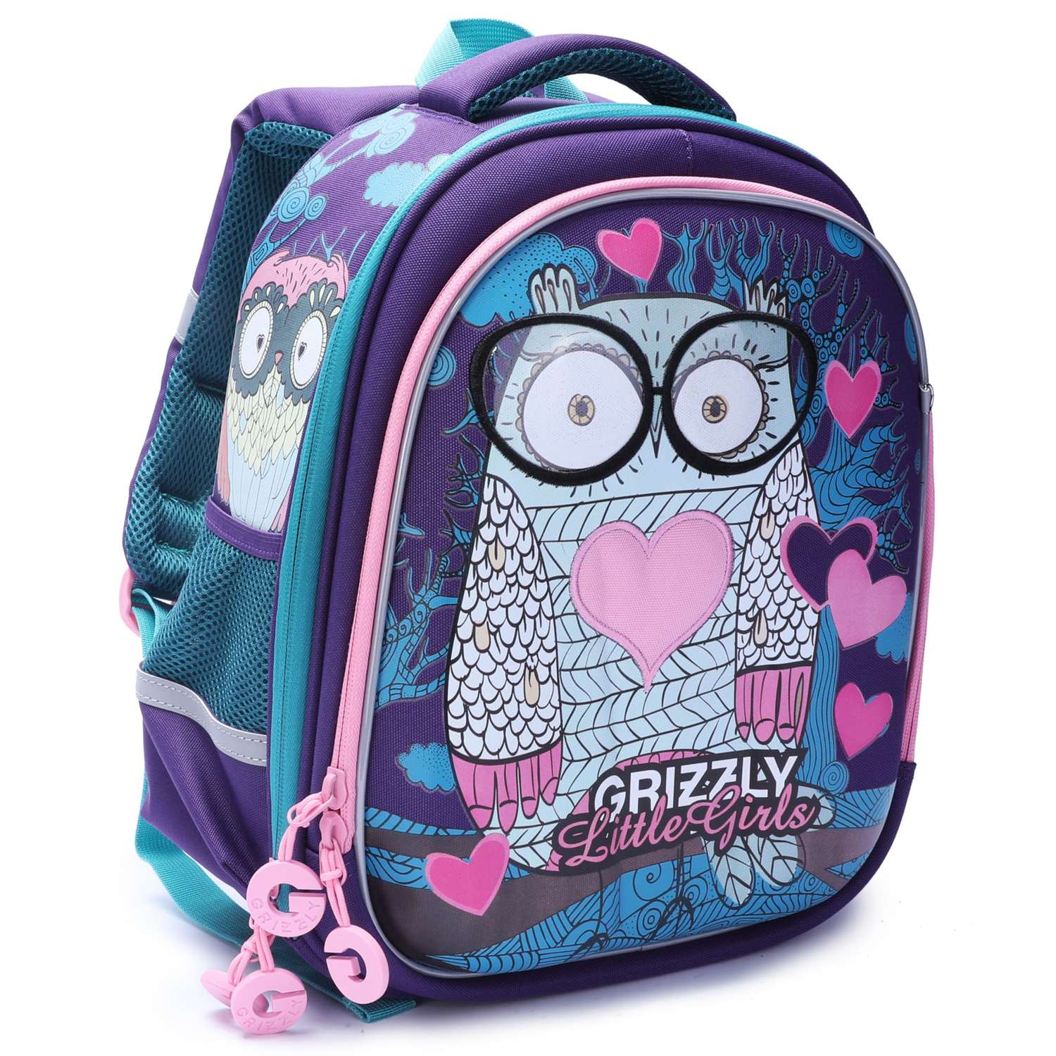 Рюкзак школьный Grizzly Совушка Фиолетовый RA-979-2/1 - фото 2