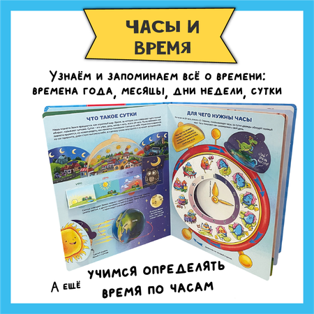 Энциклопедия с окошками набор BimBiMon про тело человека и Часы и время