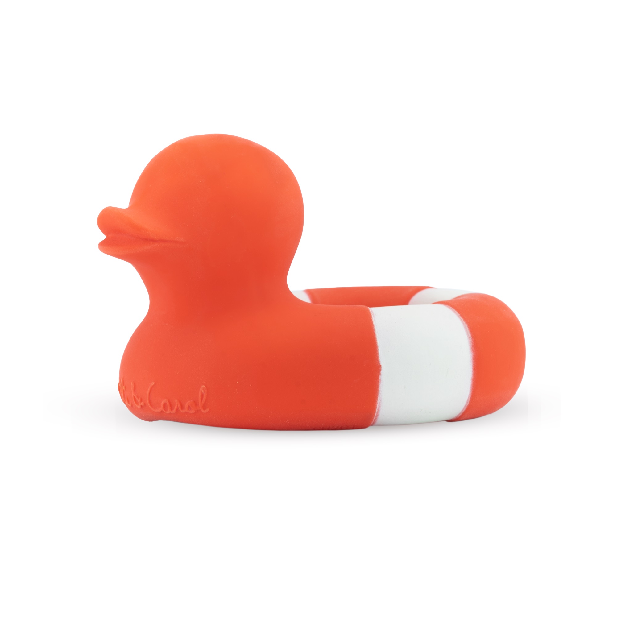 Прорезыватель грызунок OLI and CAROL Floatie Duck Red из натурального каучука - фото 1