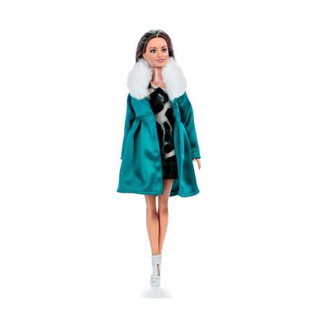 Одежда для кукол типа Барби VIANA пальто и платье цвет бирюзовый