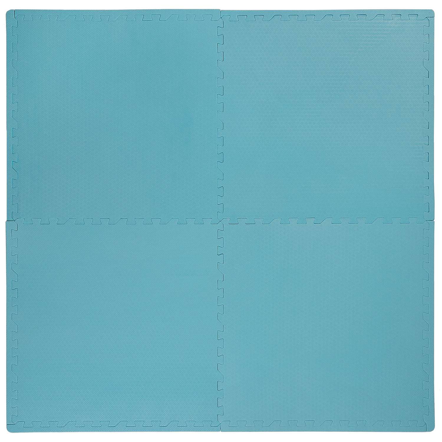 Развивающий детский коврик Eco cover игровой мягкий пол для ползания голубой 60х60 - фото 2