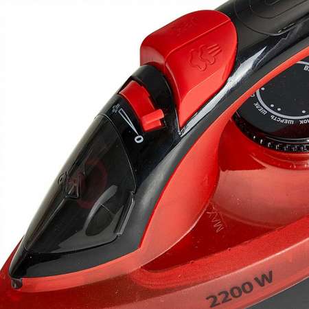Утюг Аксинья КС-3004 черный с красным 2200 Вт антипригарное покрытие самоочистка паровой удар