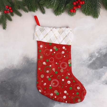 Мягкая подвеска Зимнее волшебство «Носок салют Рождества» 22х35 см красный