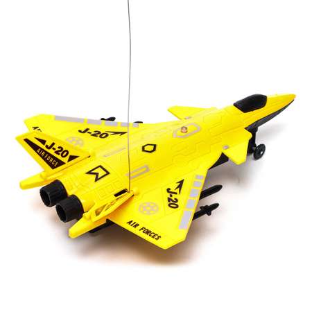 Самолет Автоград радиоуправляемый «Истребитель» работает от батареек цвет жёлтый