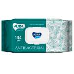 Влажные салфетки AURA с антибактериальным эффектом big-pack с крышкой 144шт