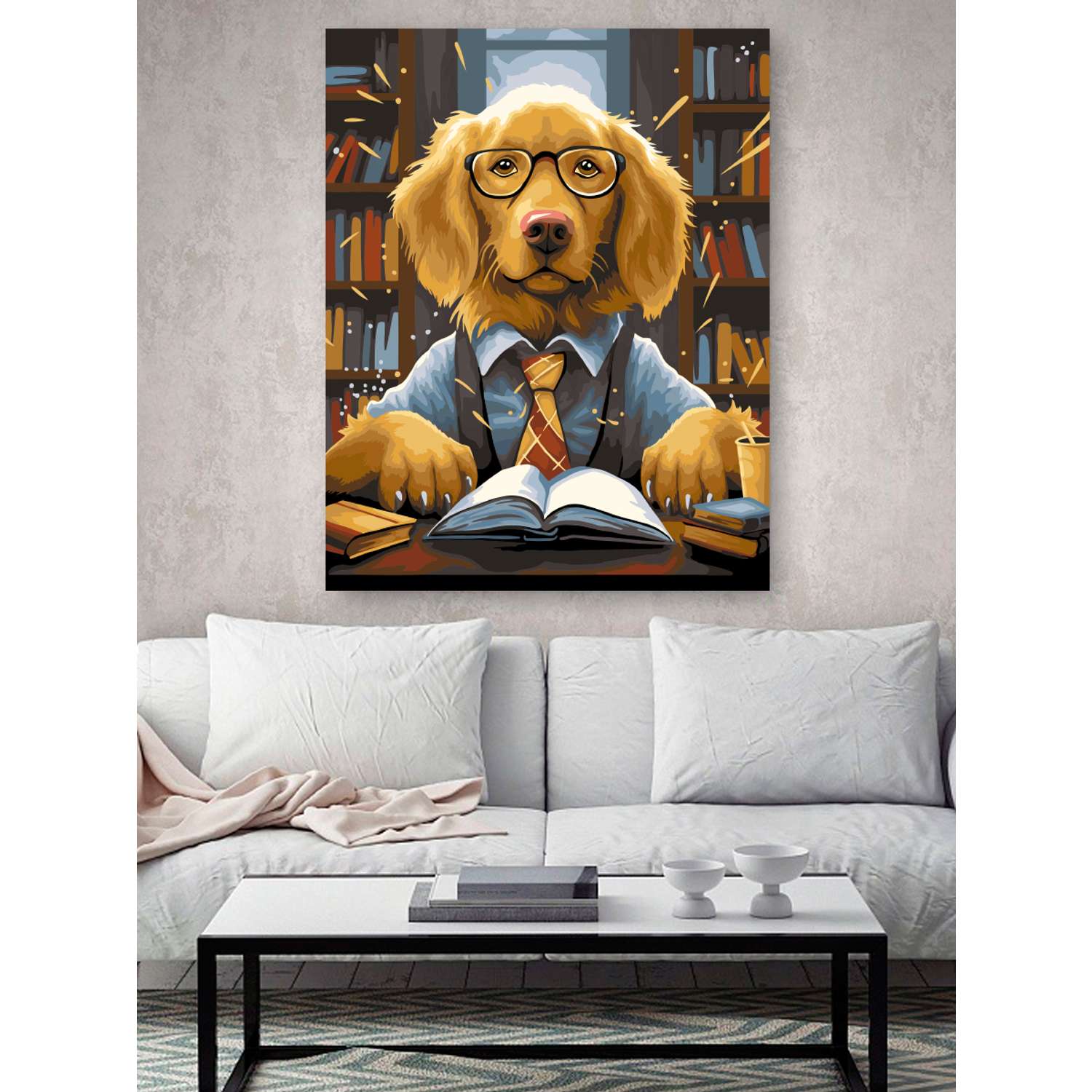 Картина по номерам Hobby Paint холст на подрамнике 40х50 см Пёс в очках - фото 3