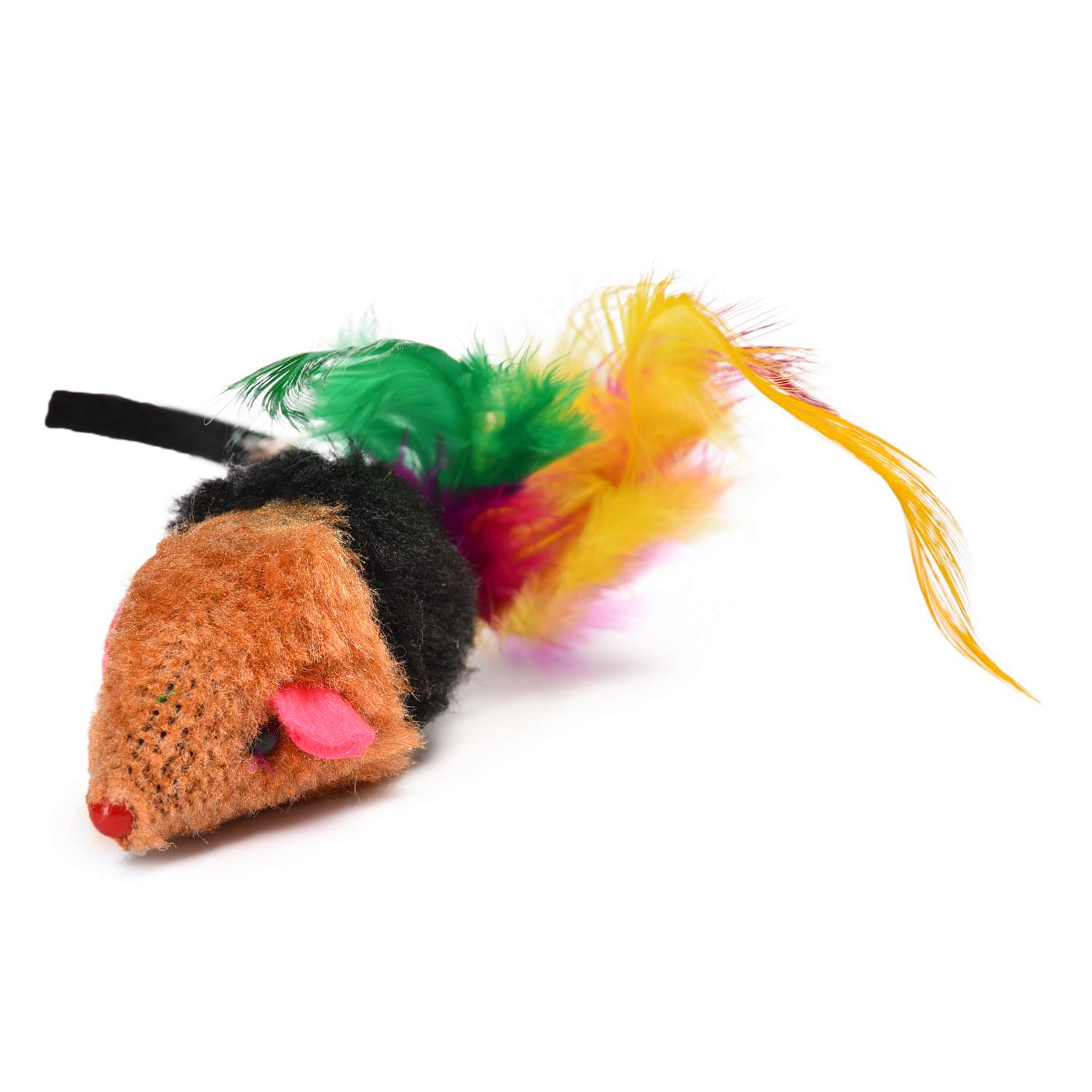 Игрушка для кошек Nobby Мышка погремушкой и хвостиком из перьев 72202 - фото 4