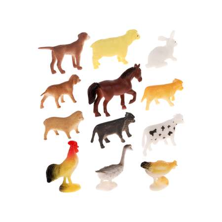 Фигурки животных Домашних Наша Игрушка набор игровой для развития и познания 4-8 см 12 шт