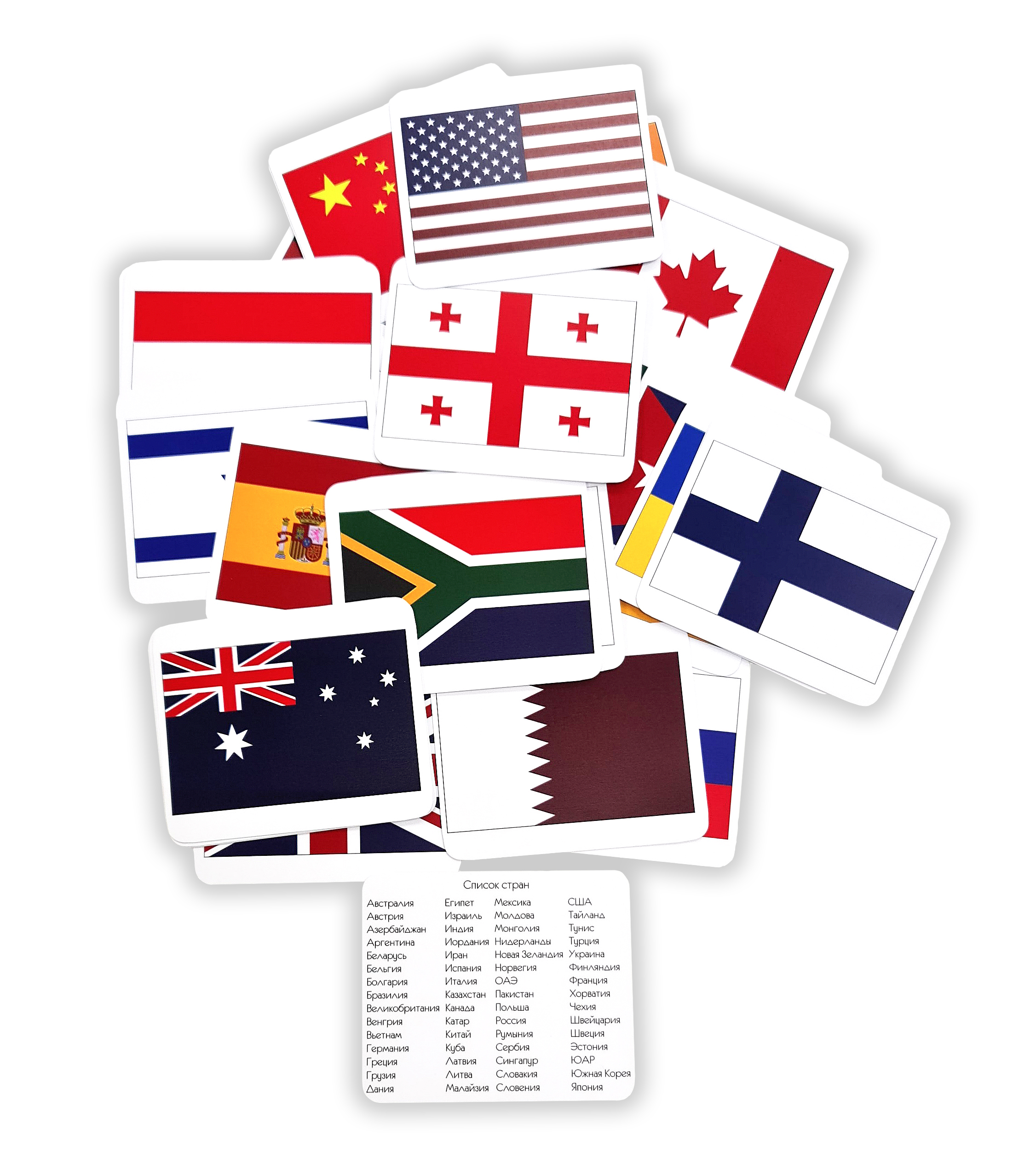 Настольная игра для детей Крокуспак Развивающие обучающие карточки Страны и флаги 60 шт - фото 5