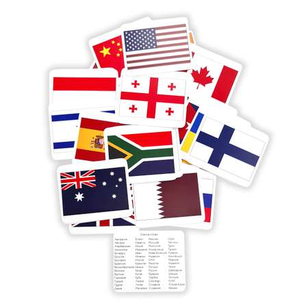 Настольная игра для детей Крокуспак Развивающие обучающие карточки Страны и флаги 60 шт
