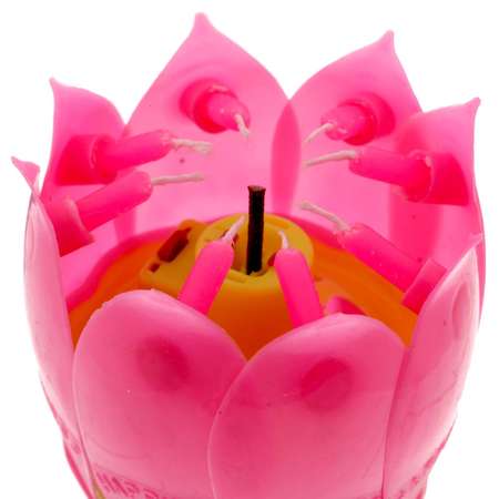 Свеча Страна карнавалия цветок в торт музыкальная розовая
