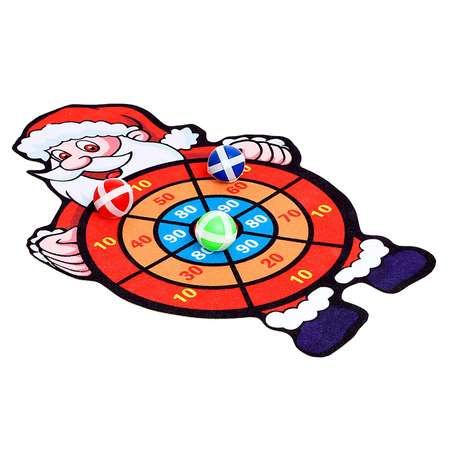 Дартс Sima-Land «Дед мороз» 3 шарика на липучках крючок