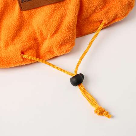 Лежанка-кокон Пушистое счастье с ушками цвет оранжевый 55 см