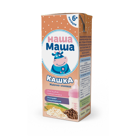 Каша молочная Наша Маша злаковая кукуруза рис гречка 200 мл с 6 месяцев