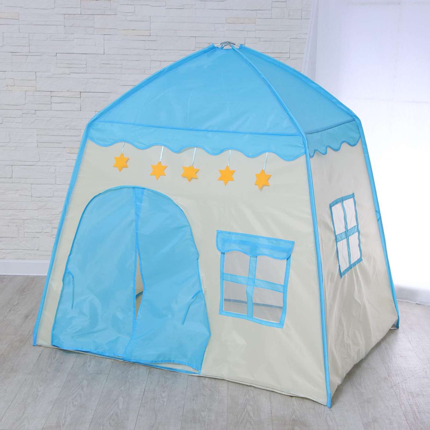 Палатка Zabiaka детская игровая «Домик» голубой 130×100×130 см - фото 3