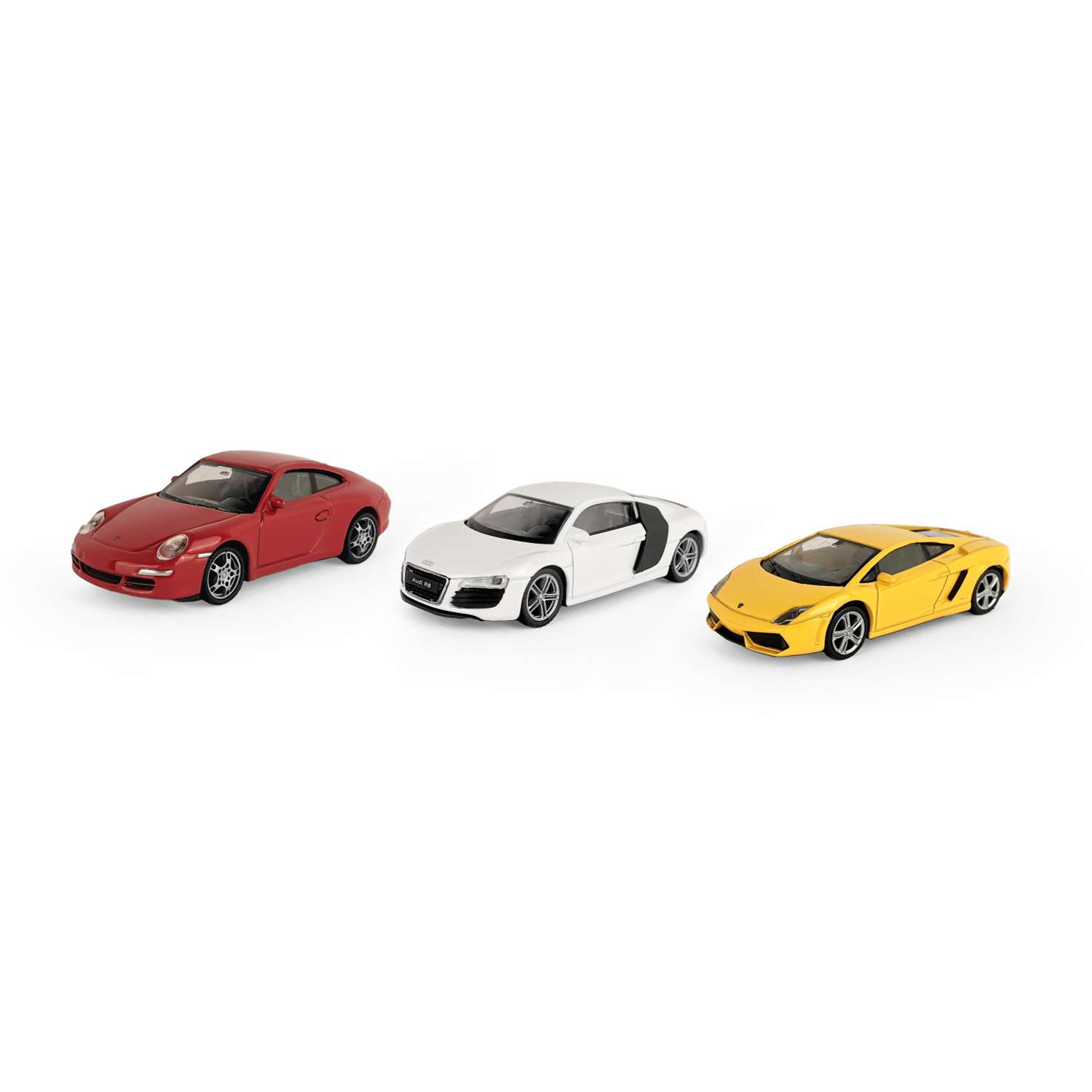 Набор WELLY Модели машин 1:43 Lambo Gallardo Porsche 911 и Audi R8 Coupe 44000-3SG(B) - фото 2