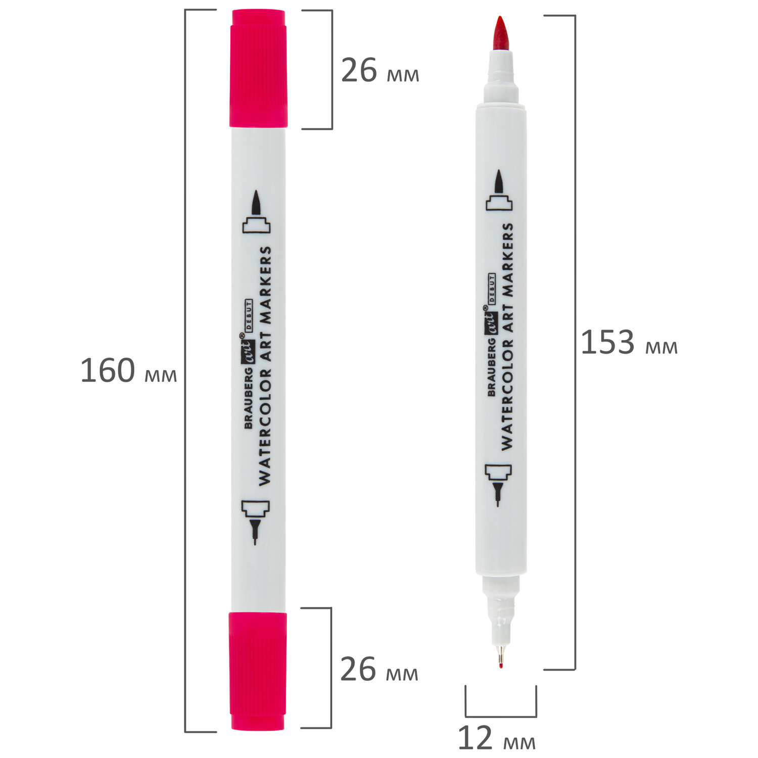 Маркеры Brauberg акварельные для скетчинга двусторонние с кистью и линером 60 цветов - фото 3