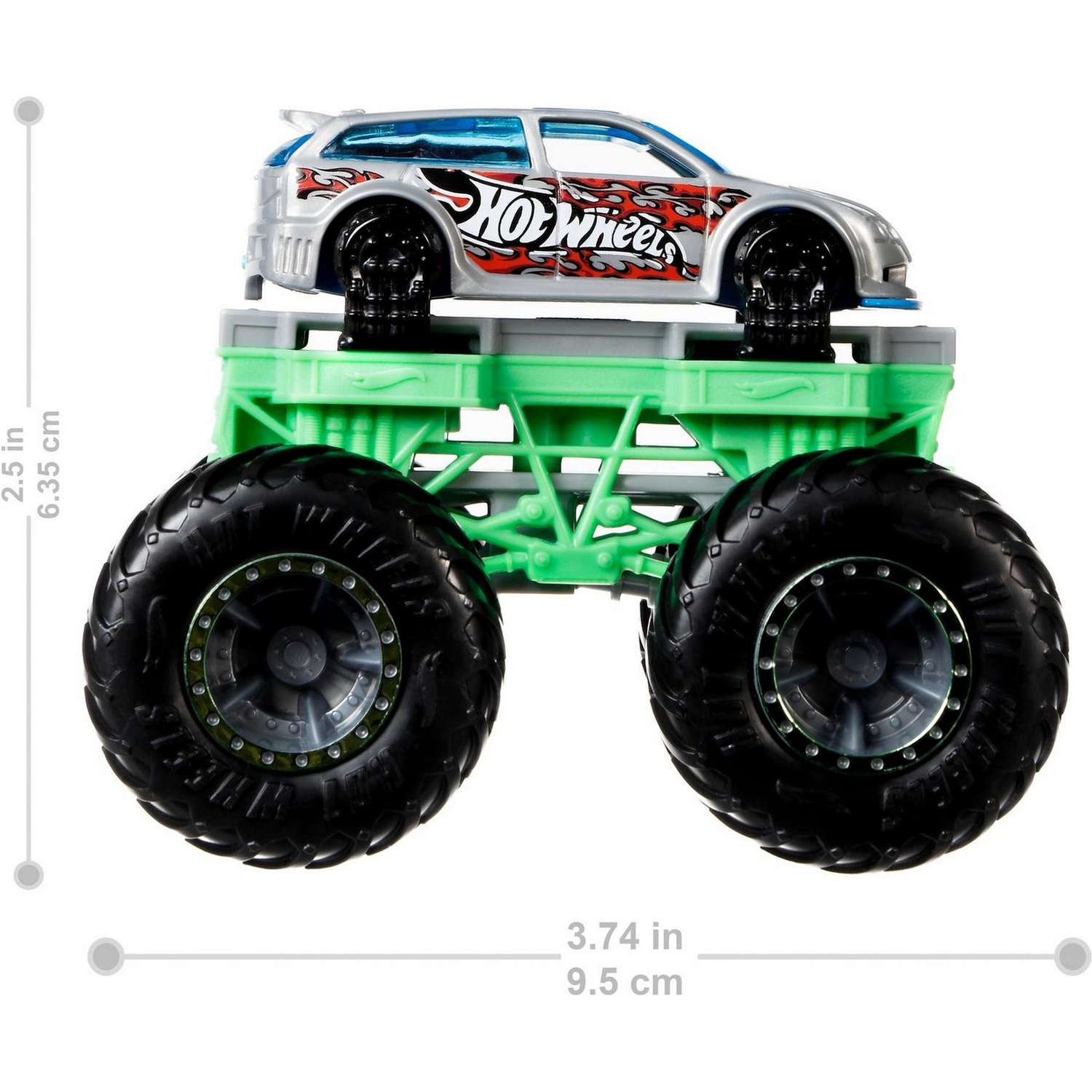 Набор Hot Wheels Monster Trucks Монстр-мейкер с 2машинками и шасси Зеленый GWW15 GWW13 - фото 8