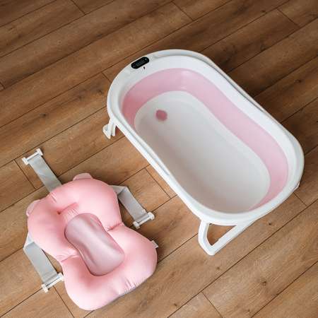 Ванночка Little Dreams для купания новорожденных складная с матрасиком и термометром
