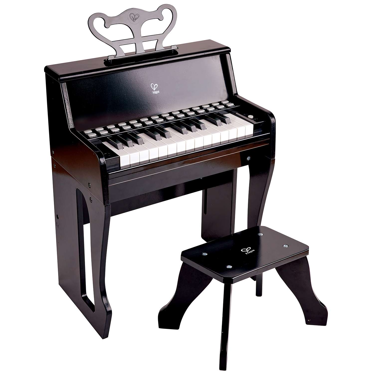 Музыкальная игрушка Hape Пианино с табуреткой цвет черный - фото 2