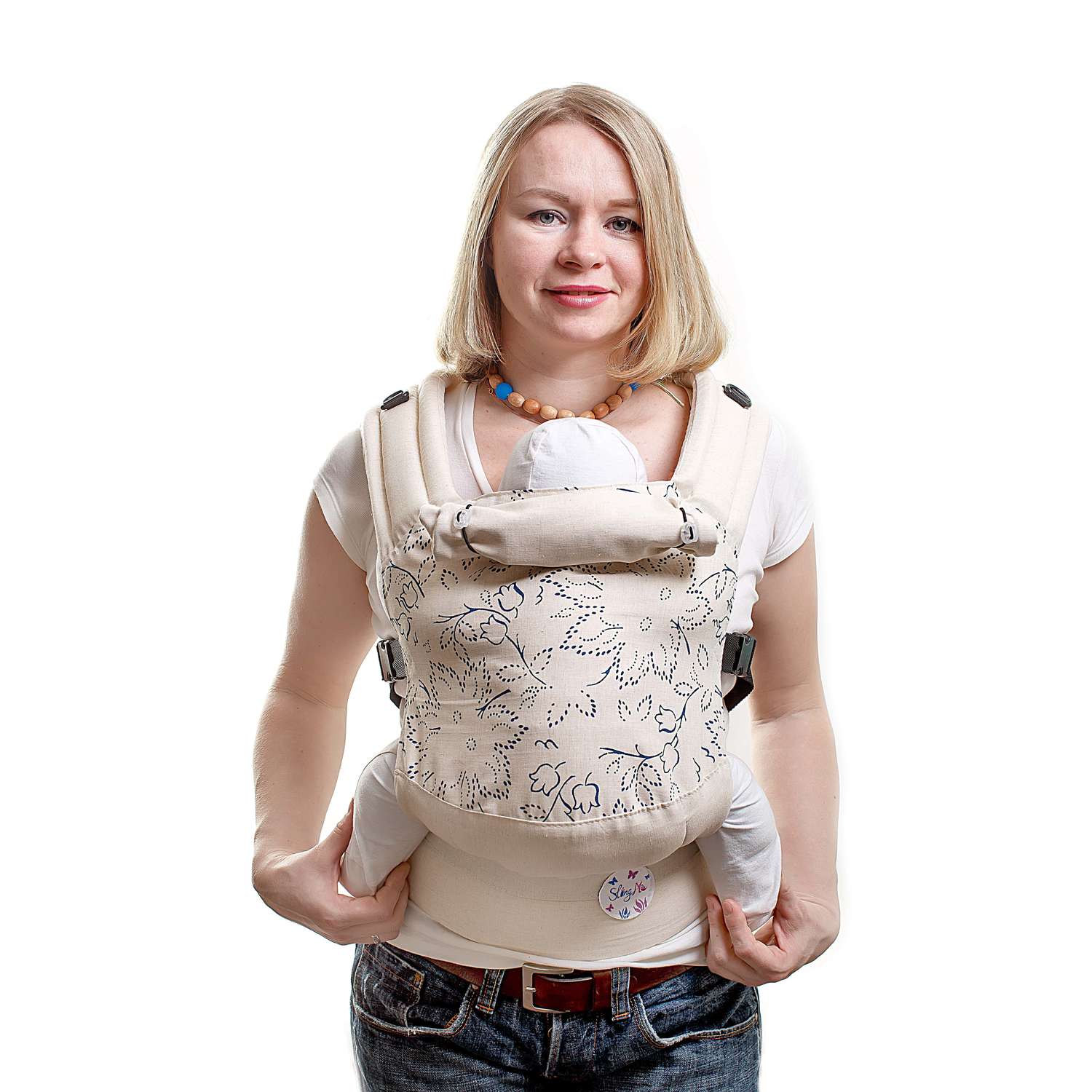 Эрго-рюкзак SlingMe Лён с 4 месяцев без намотки от 7 до 20 кг Аннель - фото 1