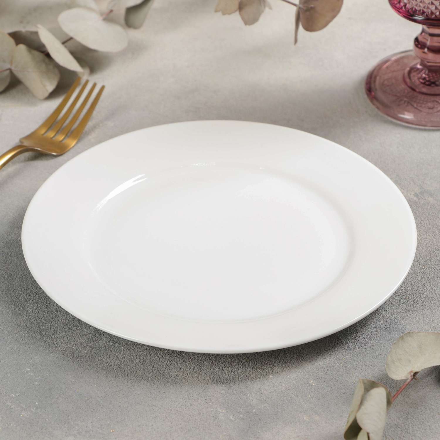 Тарелка Sima-Land фарфоровая обеденная с утолщённым краем White Label d=20 см цвет белый - фото 2