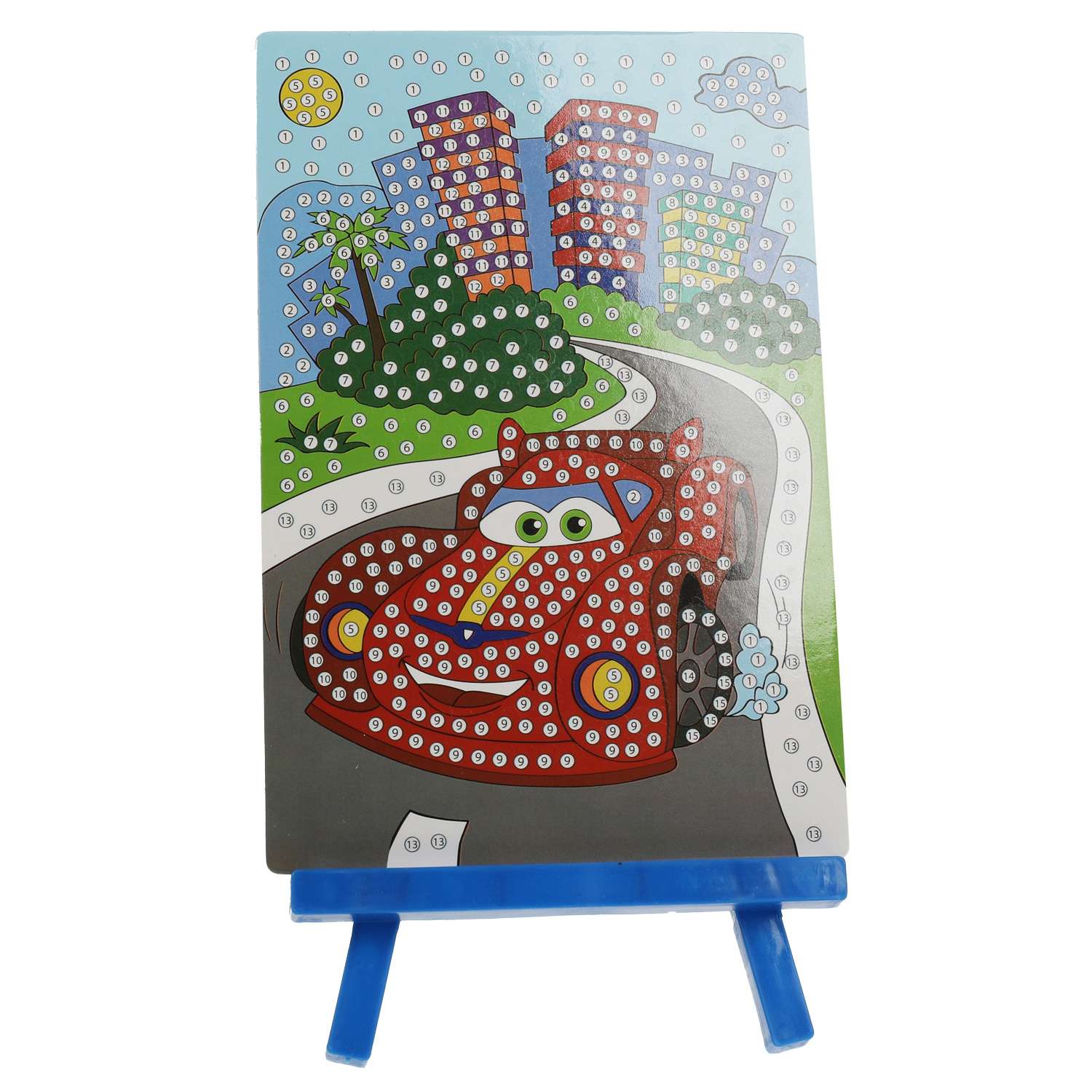 Набор для детского творчества МультиАРТ Алмазная мозаика красная машинка - фото 4