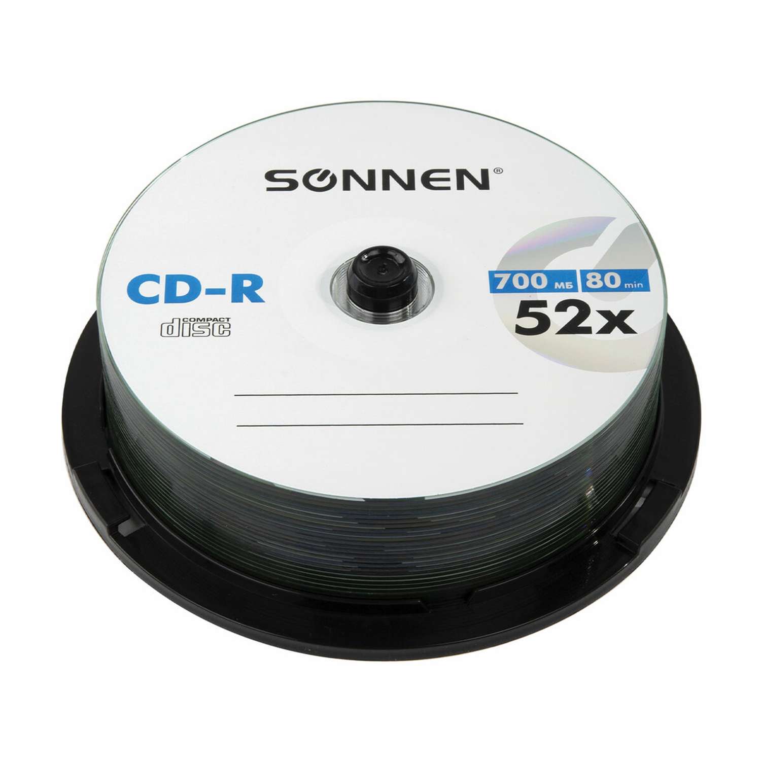 Диск для записи Sonnen CD-R 700Mb 52x Cake Box 25шт - фото 1