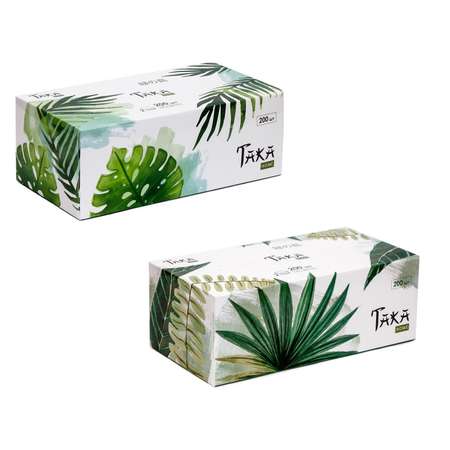 Салфетки бумажные 2 упаковки TAKA Health HOME серия Green Forest 2 слоя 200 шт