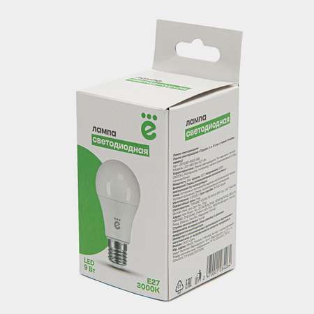 Лампочка Груша LED-A60-9W-E27-3K