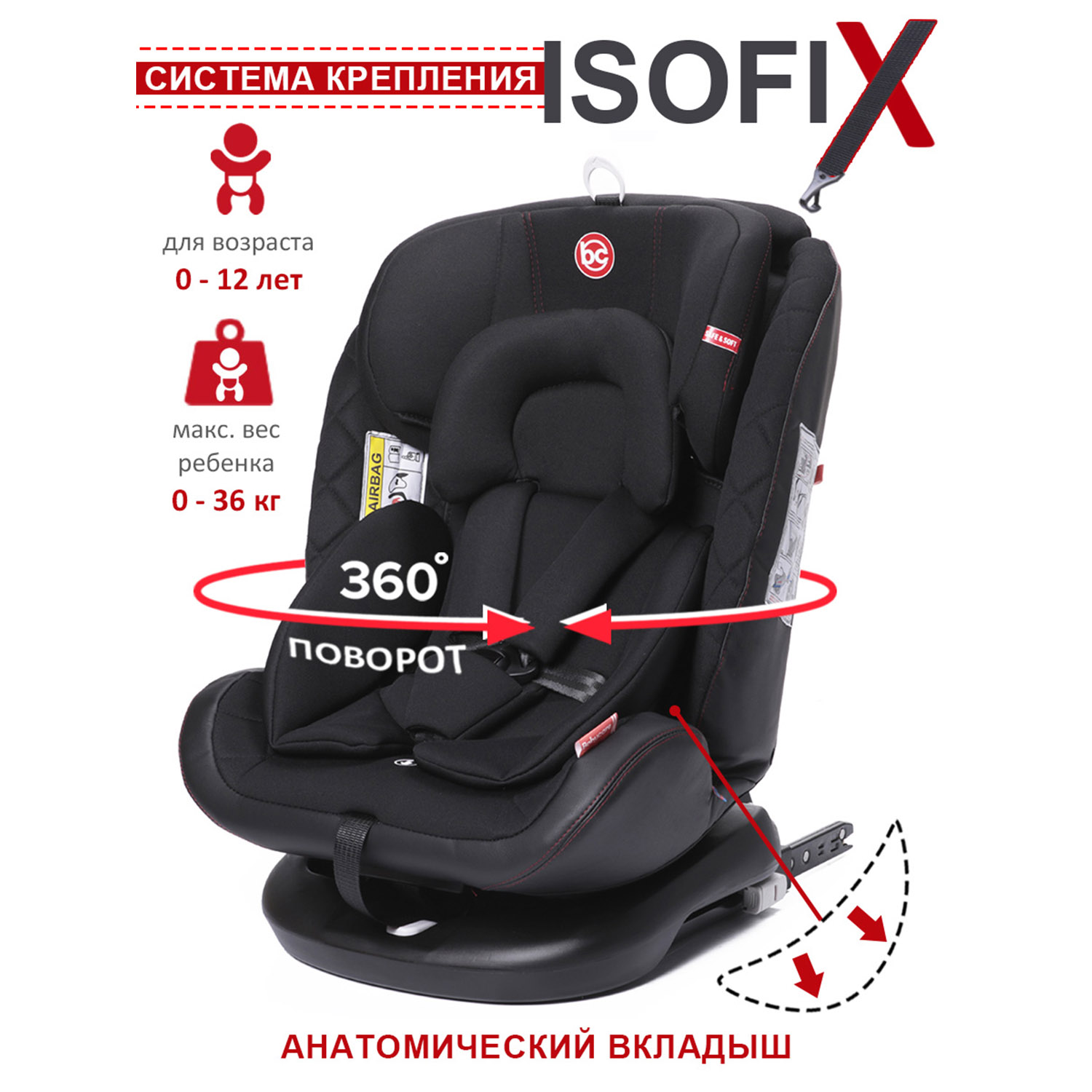 Автокресло BabyCare Shelter ISOFIX черный