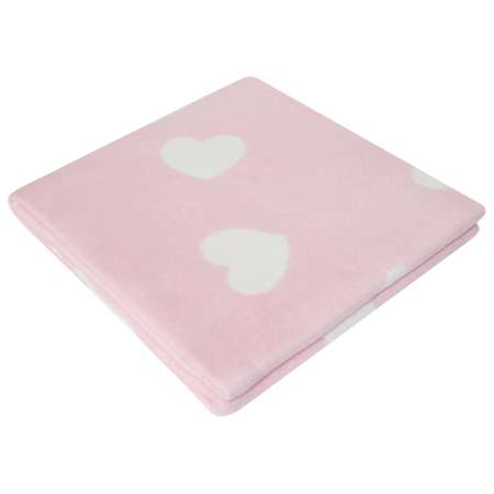 Одеяло байковое Ермошка Сердечки Фламинго 57-8 ЕТЖ Премиум