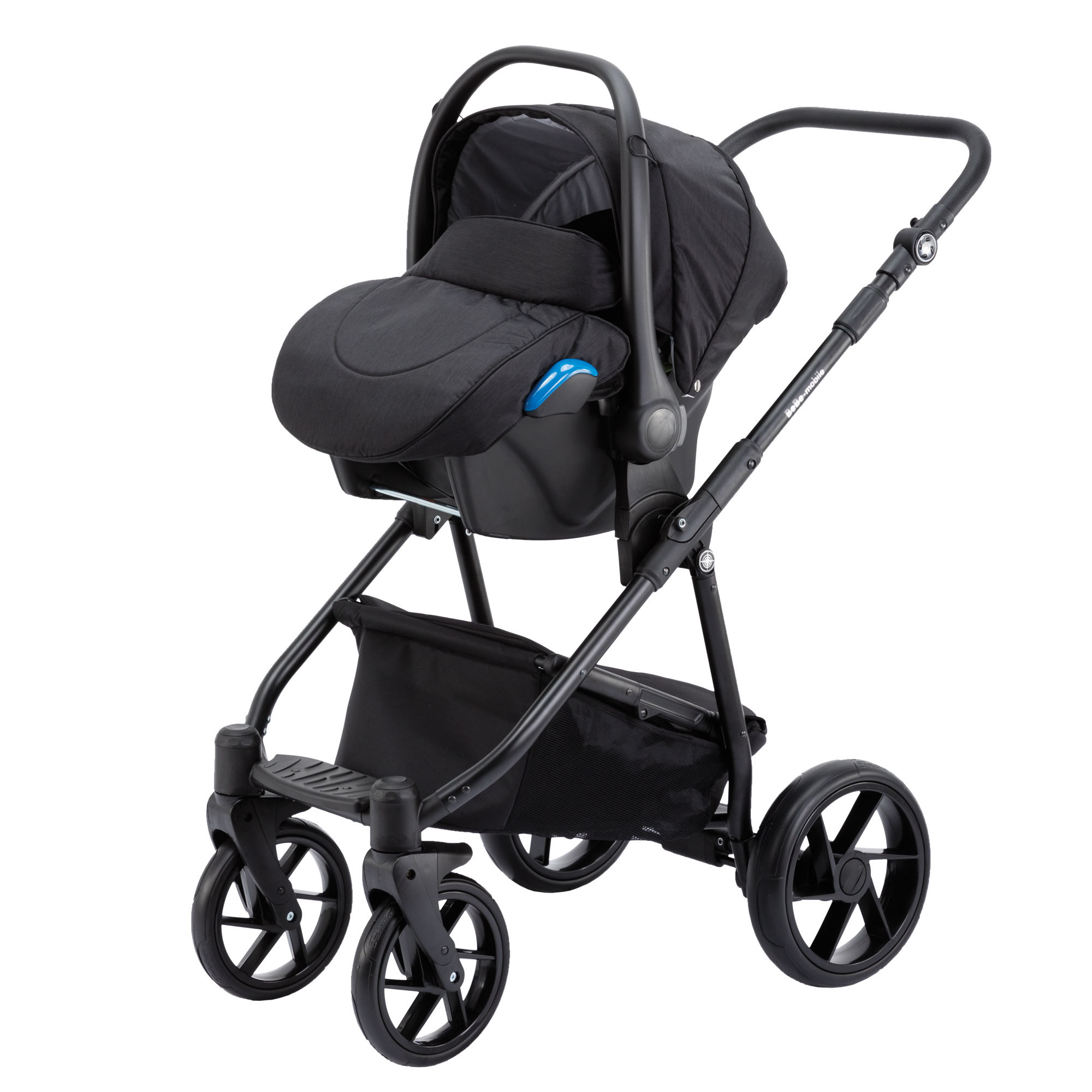 Коляска 3в1 BeBe-mobile Gusto Standart GU21 Черный-Черно-белые квадратики с блестками - фото 3