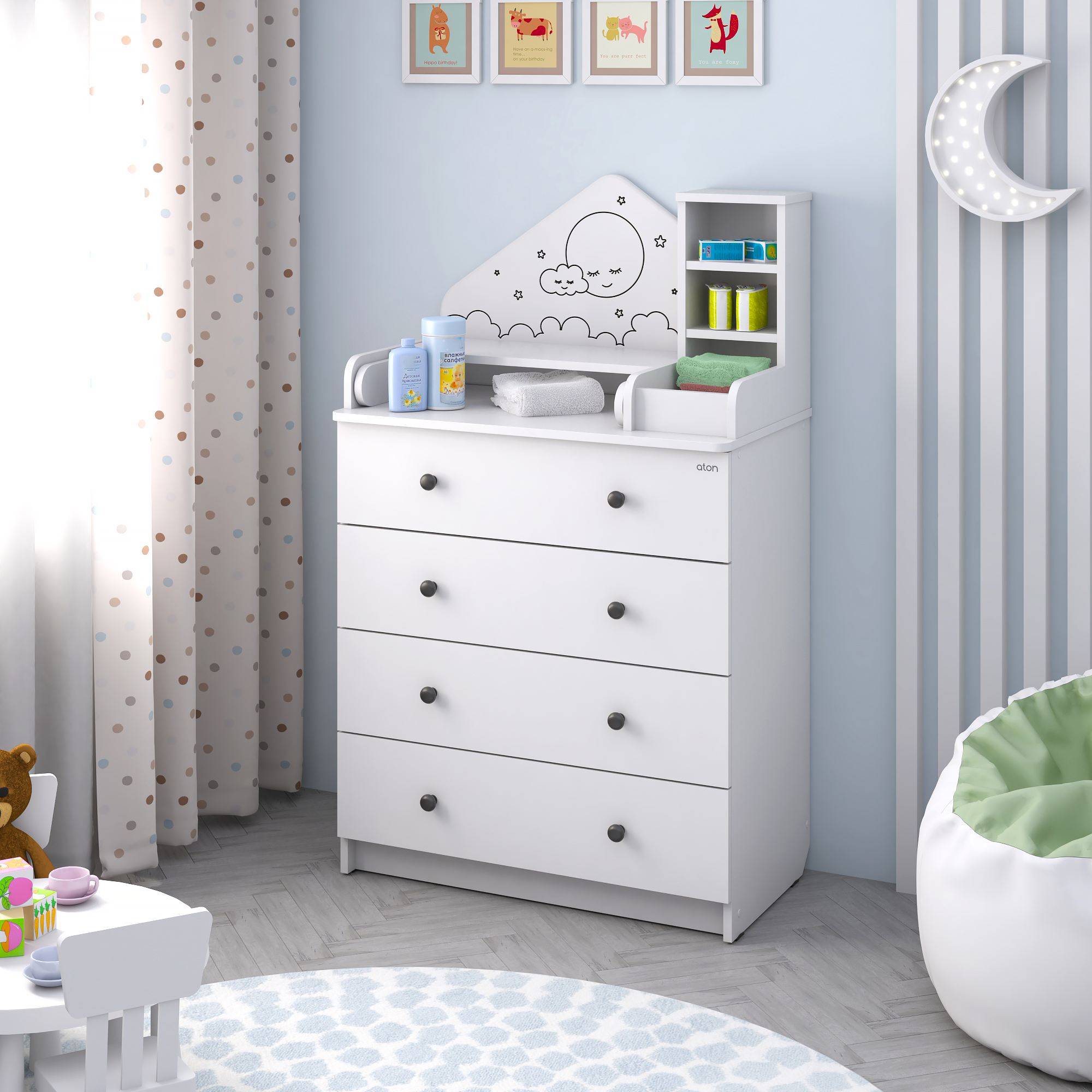 Пеленальный комод aton baby furniture трансформер Alf белый - фото 2