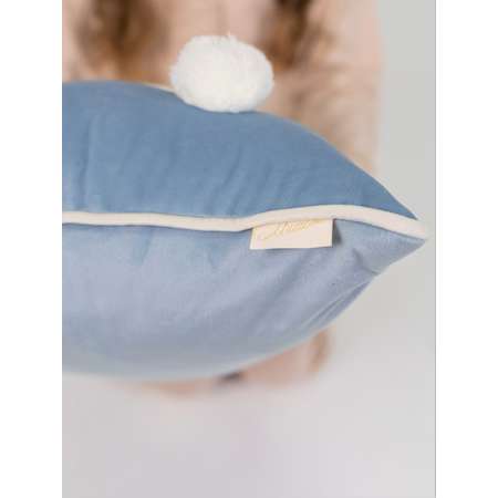Подушка декоративная детская Мишель Два зайчика голубой цвет