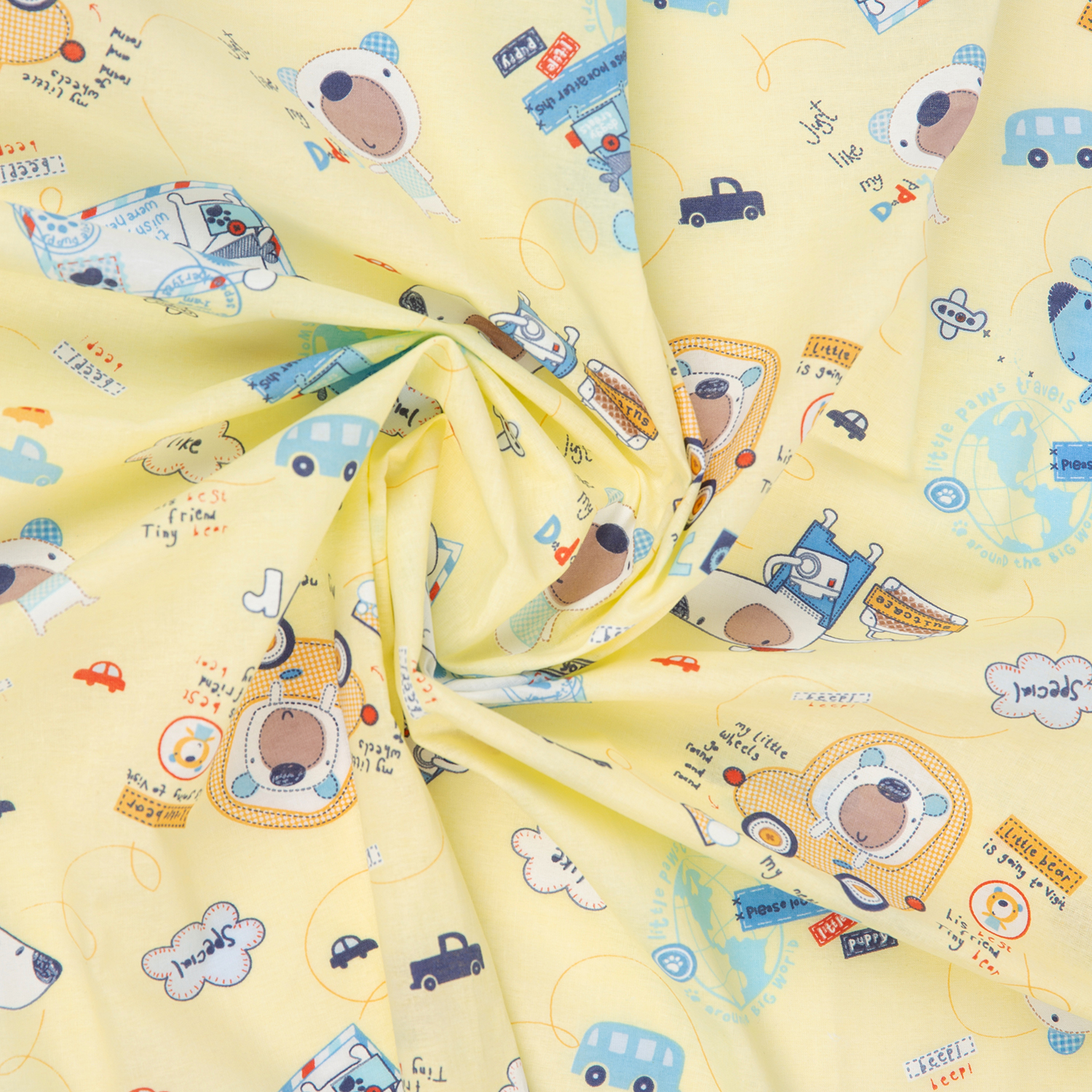 Пеленка ситцевая Чудо-чадо для новорожденных «Вариации» 95х120см собачки/путешествие - фото 4