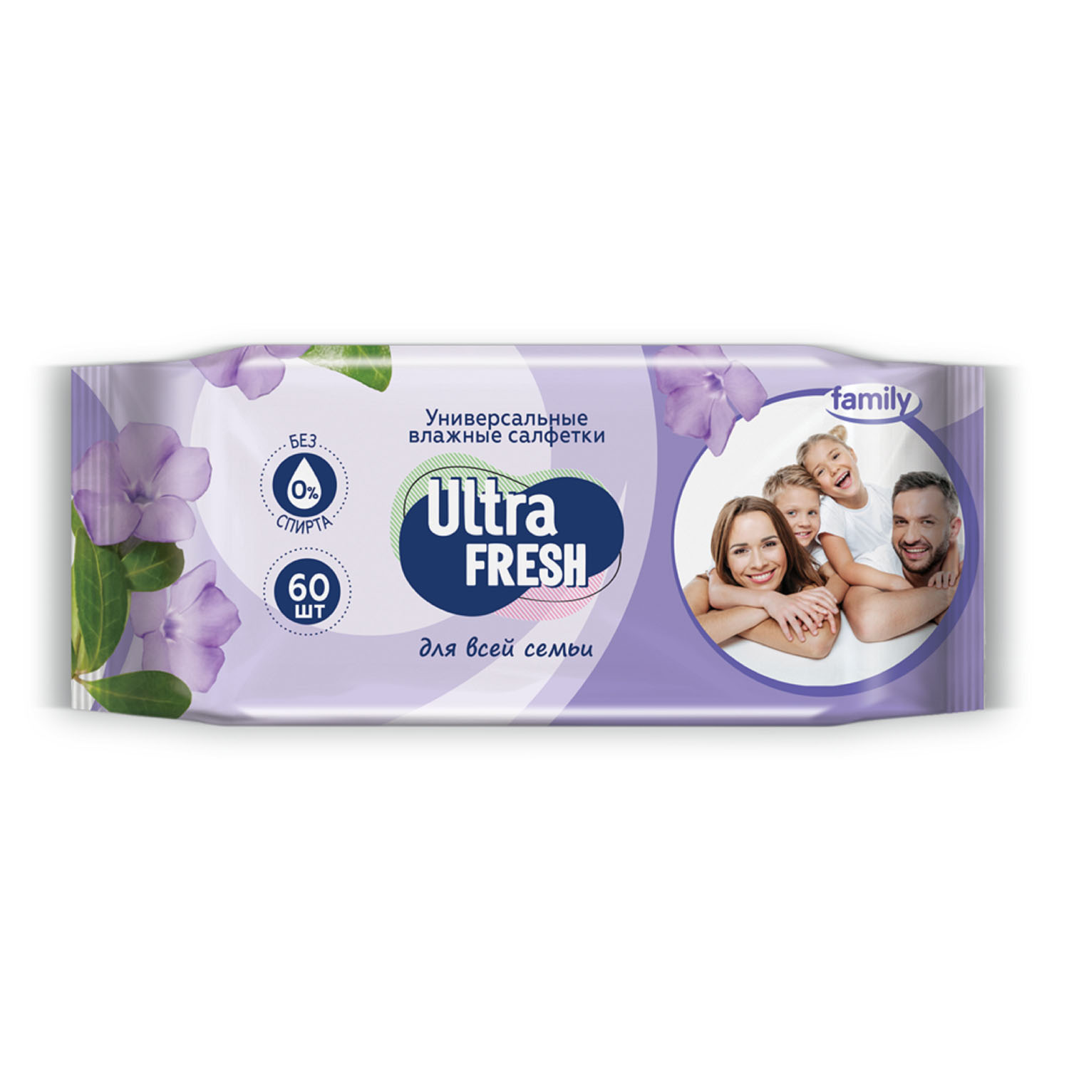 Салфеикм влажные Ultra Fresh Family для всей семьи 60шт