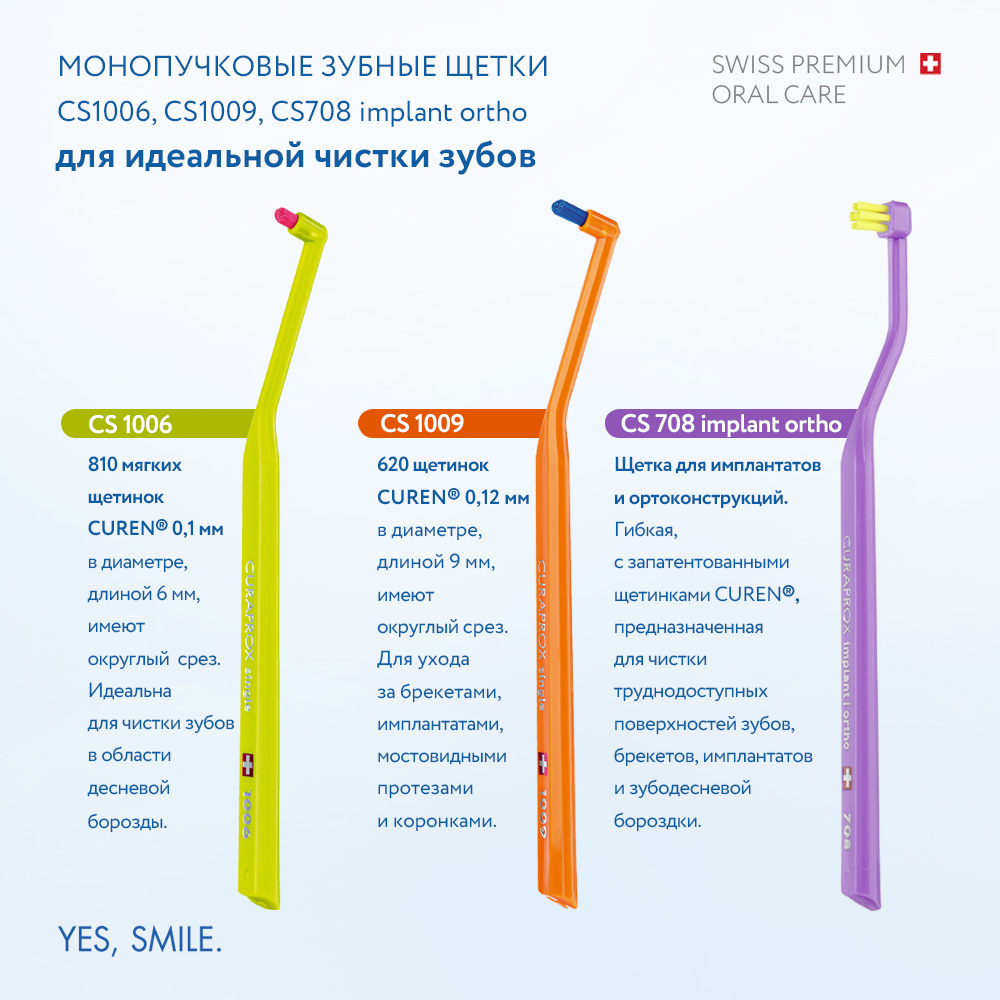 Зубная щетка Curaprox single 9мм фиолетовая - фото 10