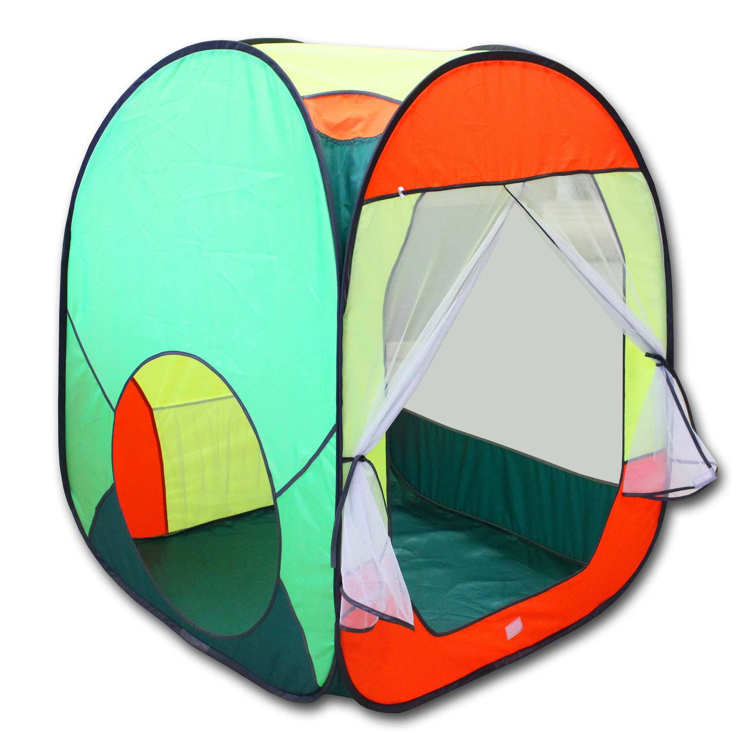 Палатка игровая Belon familia Радужный домик Цвет зеленый/оранж/лимон/салатовый Размеры 85х85х105 см - фото 1