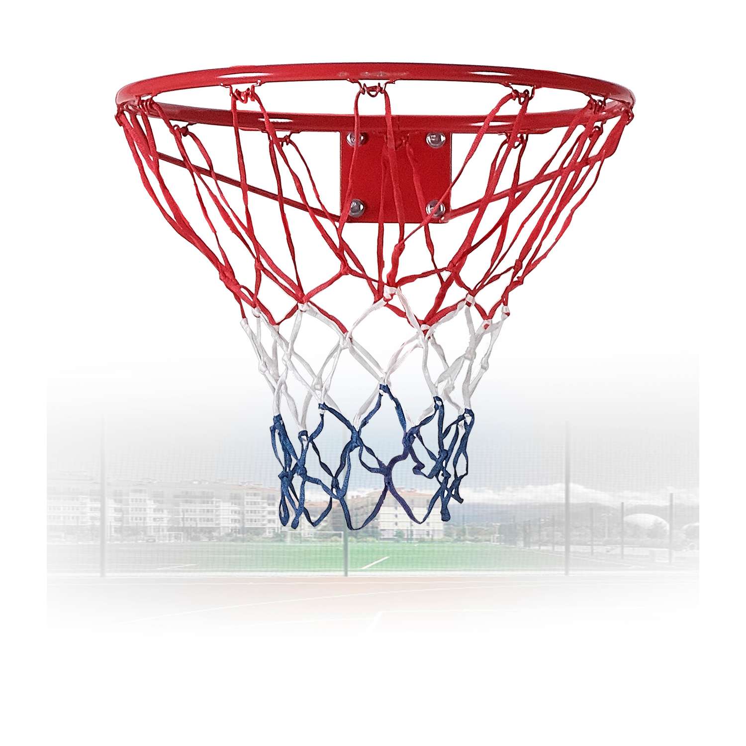 Баскетбольное кольцо Start Line Play С сеткой красный-белый-синий - фото 1