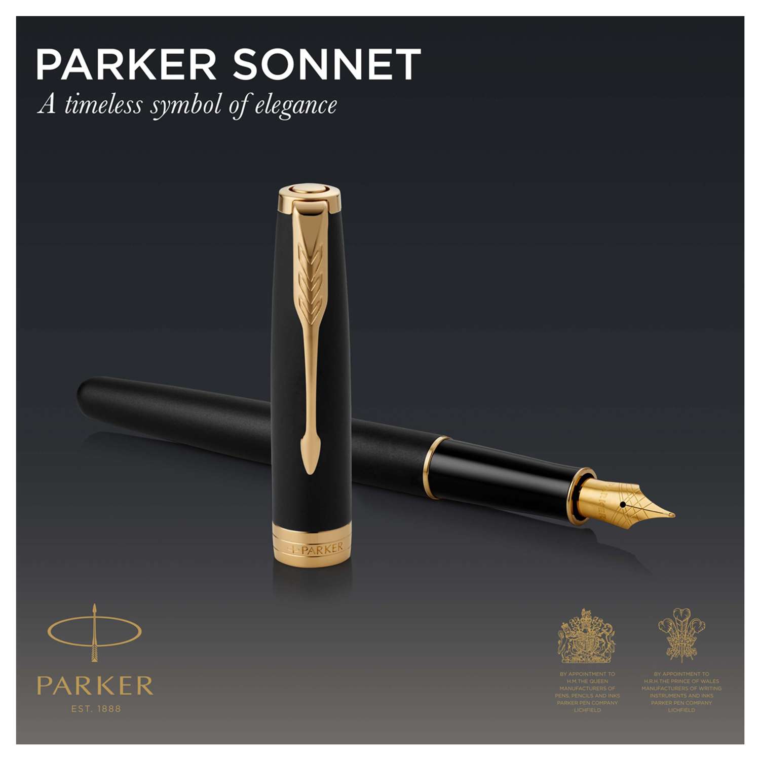 Ручка перьевая PARKER Sonnet Matte Black GT подарочная упаковка - фото 6