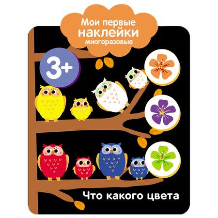 Книга СТРЕКОЗА Мои первые наклейки многоразовые 3 Что какого цвета