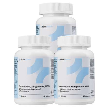 БАД morepharm Глюкозамин хондроитин с MCM для суставов и связок 3 баночки