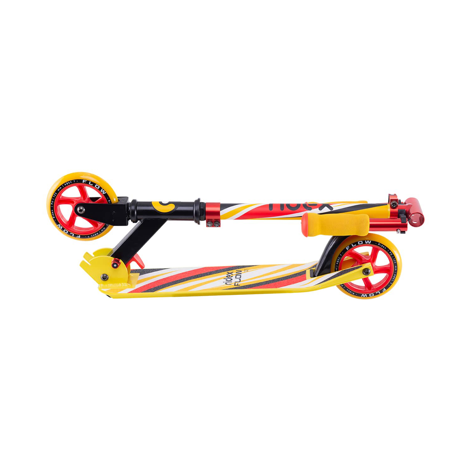 Самокат RIDEX двухколесный Scooter 2 wheels Flow 125 red/yellow - фото 4