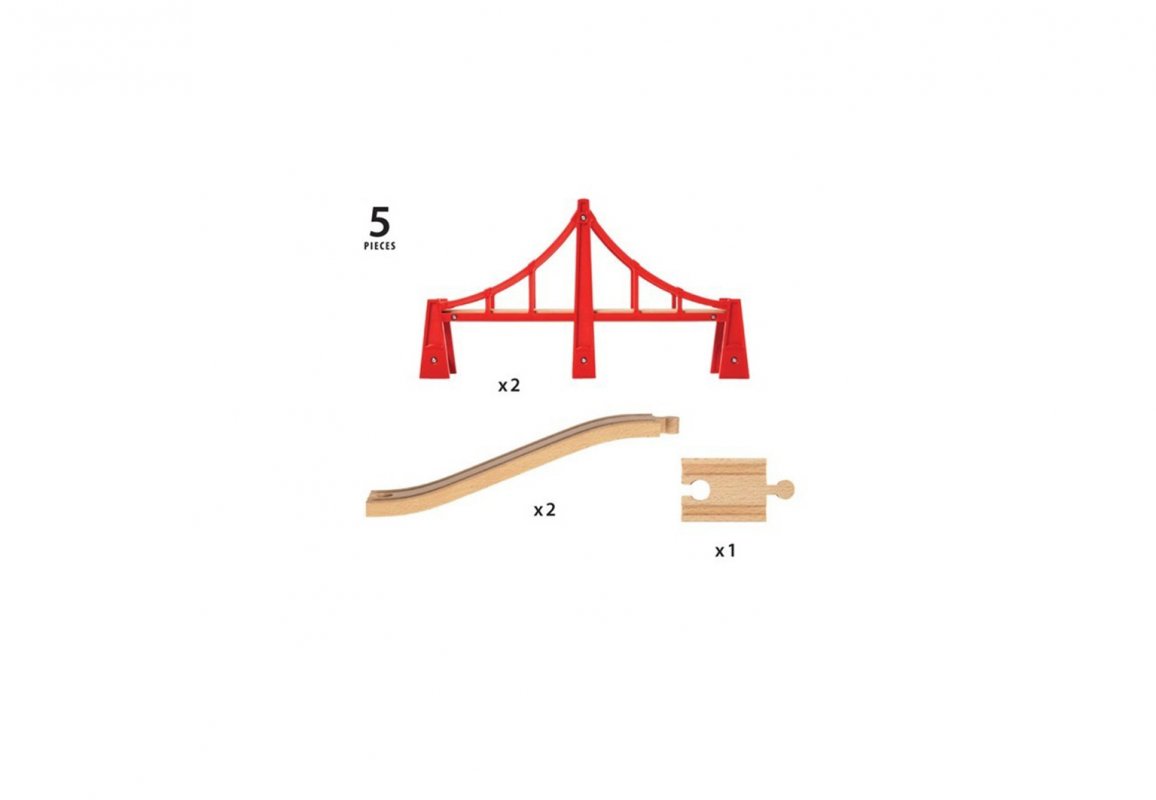 Подвесной мост Brio рельсы для поезда и деревянной железной дороги 33683 - фото 9