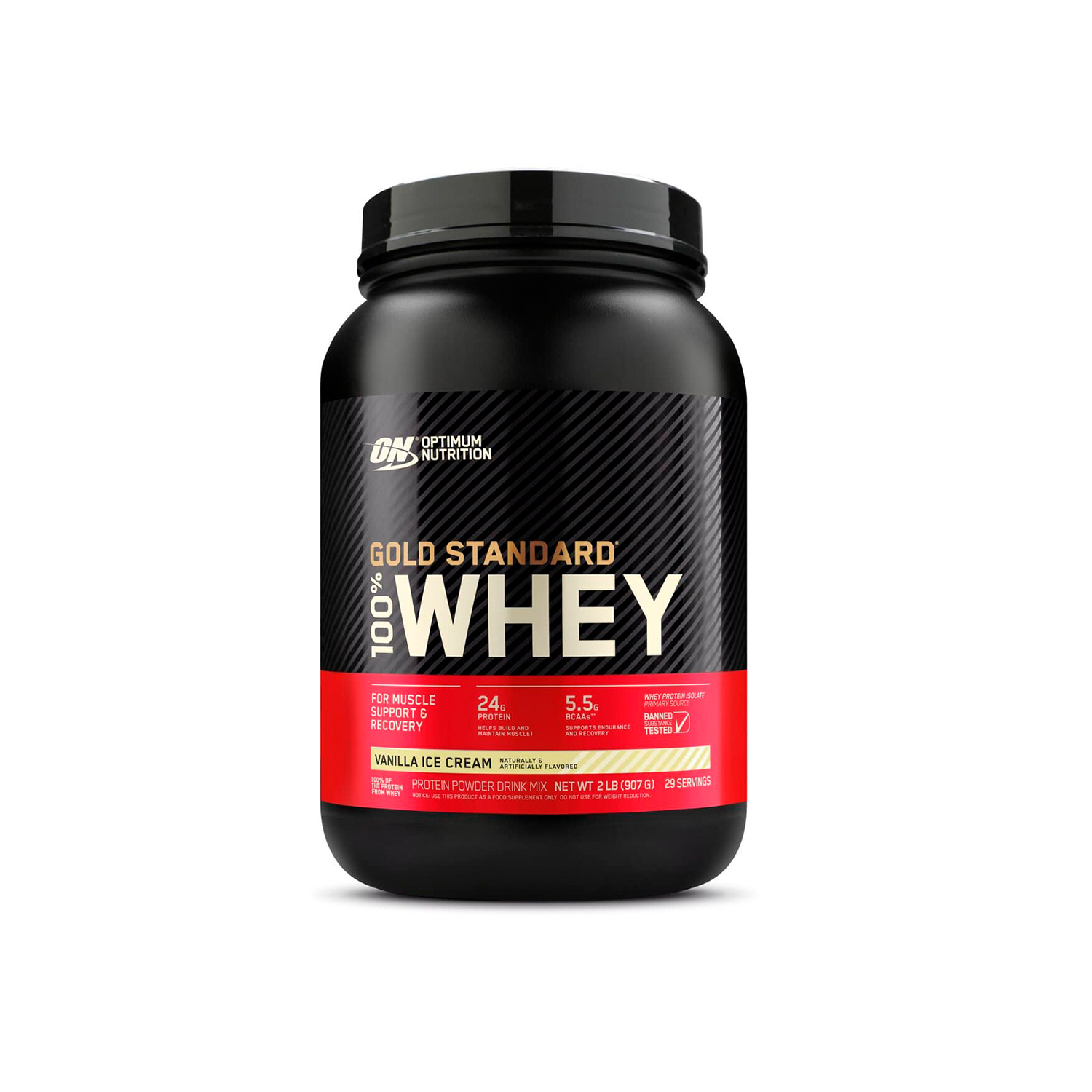 Протеин Optimum Nutrition Gold Standard 100% Whey 907 гр Ванильное мороженое - фото 1