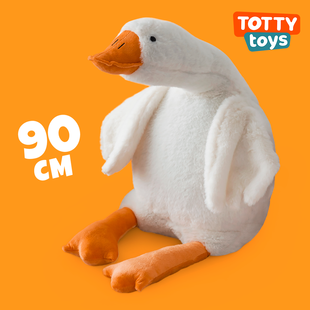 Мягкая игрушка гусь обнимусь TOTTY TOYS подушка 90 см белый развивающая антистресс - фото 1