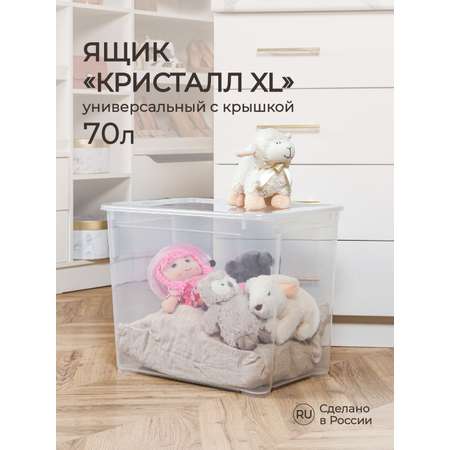 Ящик универсальный Econova Кристалл XL 55.5х39х43.5 см 70 л бесцветный